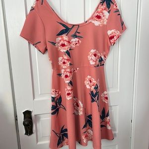 Peach Floral Dress
